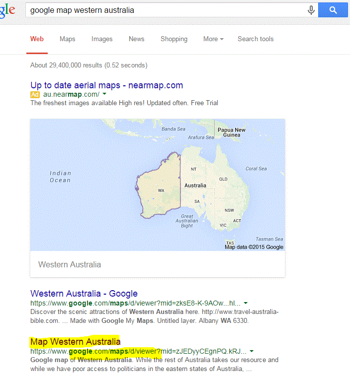 google map western australia